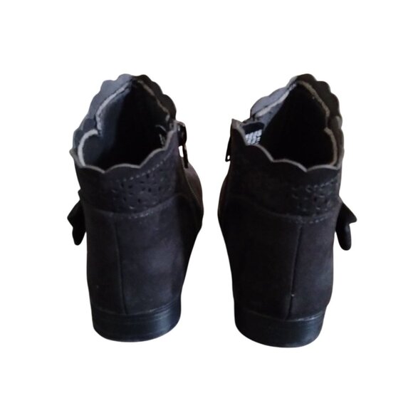 Lselom Girls Ankle Boots Kids Ankle Booties Bow Side Zipper Shoes Black Size 11 - Picture 8 of 11